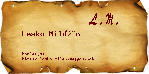 Lesko Milán névjegykártya