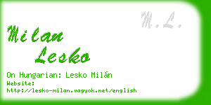 milan lesko business card